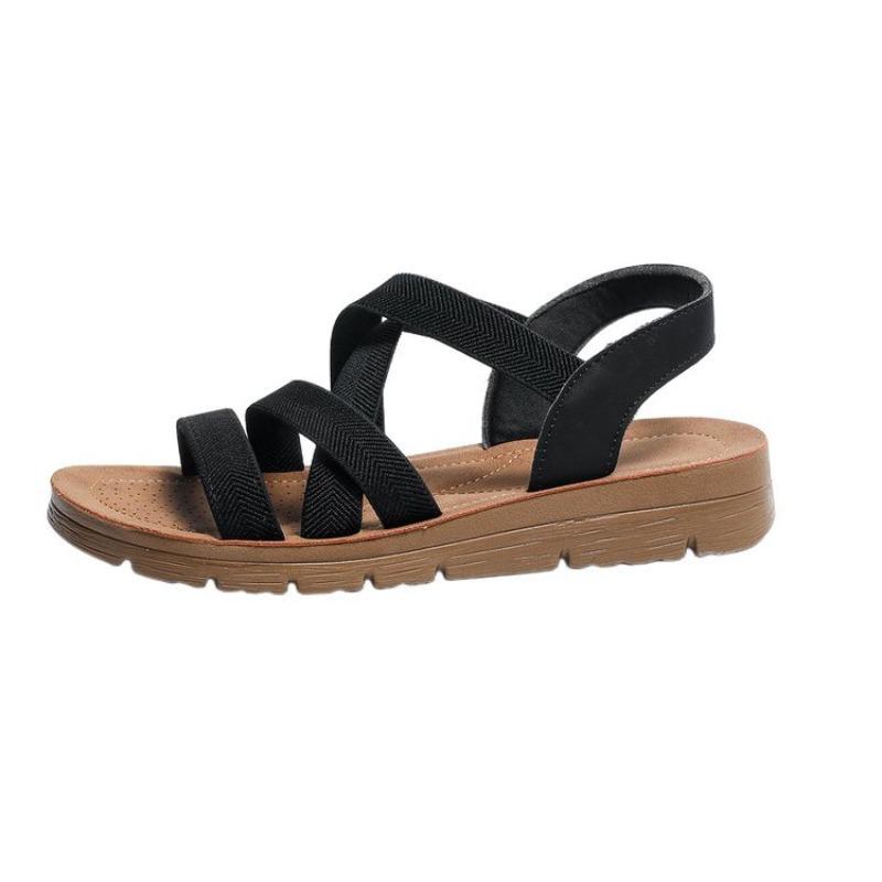 Wedge heel lightweight sandals women s summer new lightweight outer sandals women s retro style 36 чёрный