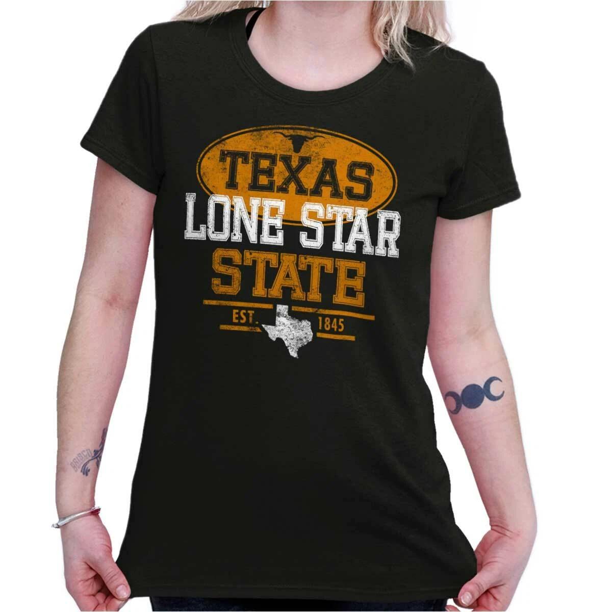 Texas Lone Star State Souvenir Gift TX Womens Top Junior Graphic Tee M