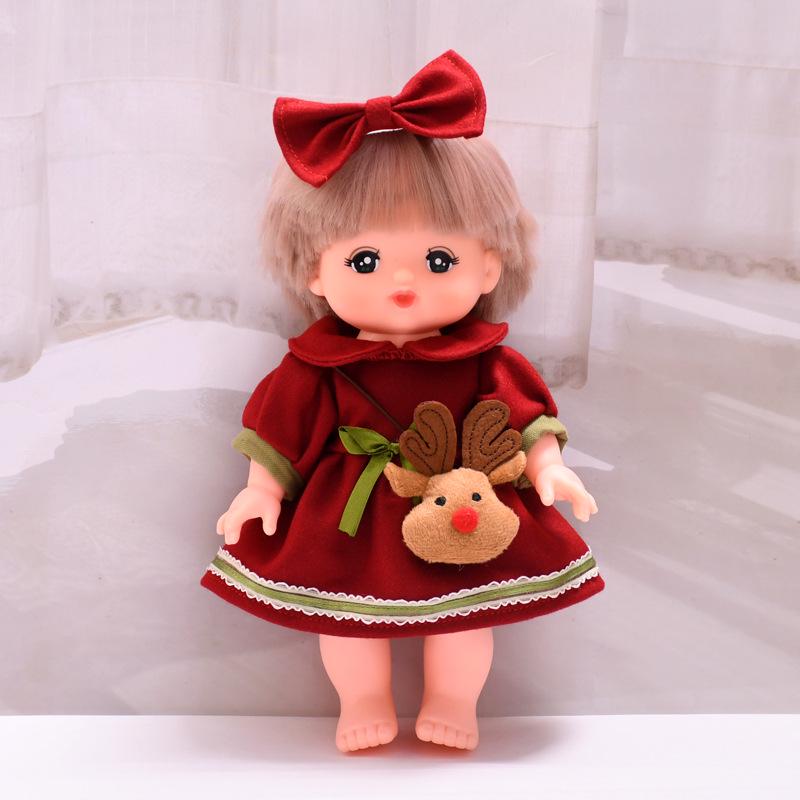 25cm Milu Tang Doll Outfit: Elk Red Dress Set Fits 25cm Milu Doll