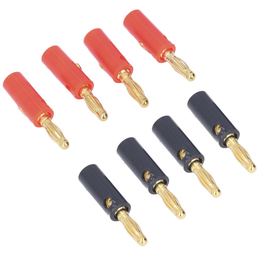 40PCS Banana Speaker Plugs Wire Cable Connectors 4mm Diameter Gold Plated Brass Red Black Universal
