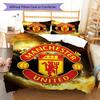 Man Utd Bedding Quilt Set Quilt Cover Pillowcase Home Decoration Birthday Gift (1 * Duvet Cover + 2 * Pillowcase, Without Core)