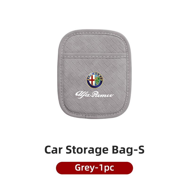 TKJLP1 Plaid Self-Adhesive Storage Hanging Bag For Alfa Romeo Giulietta 159 147 156 166 Mito Giulia GT Stelvio Tonale