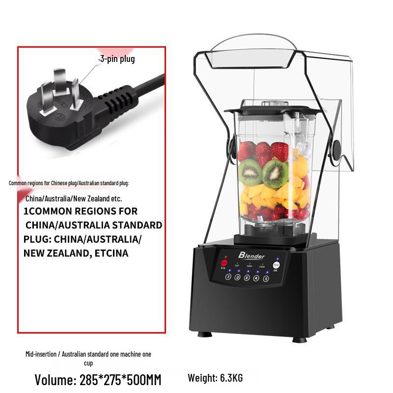 Commercial Soundproof Smoothie Maker and Ice Crusher Blender with Cover