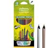 Cricco Pastelli Triangolari 12 Colori Nero Metallico Legno Cr321K12
