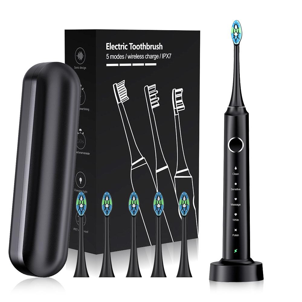 Sonic Electric Toothbrushes for Adults Smart TimerTeeth Whitening Toothbrush IPX7 Waterproof 6 Replaceable Heads Set