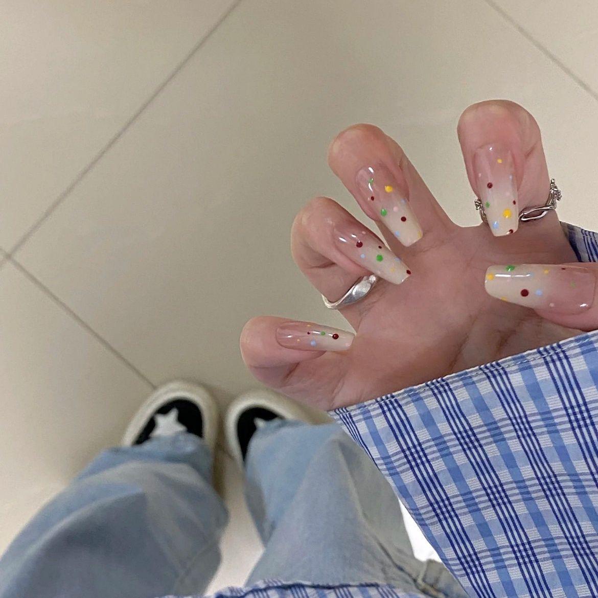 Прозрачные накладные ногти с 3D ледяным цветком - Ручная работа, Маленький цветочный дизайн, Осветляющие кожу, Высококачественный весенний вариант  Кошачий глаз