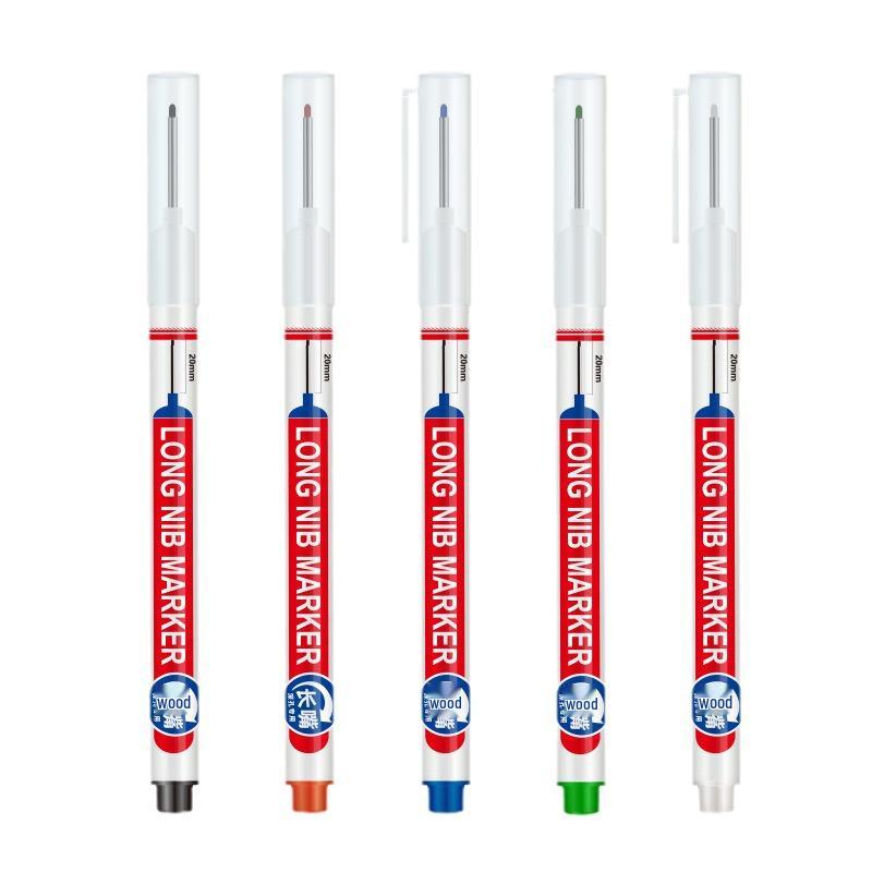 Weit verbreiteter schnelltrocknender wasserfester Industrie-Markierstift mit langer Spitze, weiß