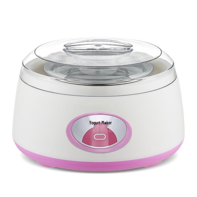 Rustfritt stål 1L Automatisk Yoghurtmaskin - Kompakt husholdningsapparat for yoghurt, natto og risvin