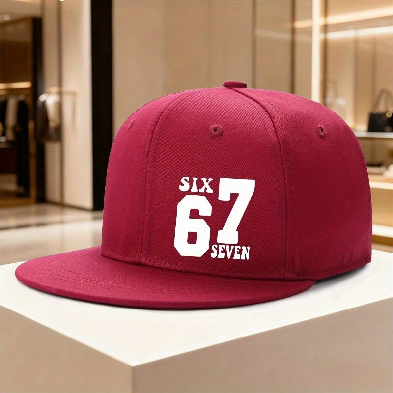 Six Seven Graphic Black Snapback Cap Unisex Polyester Streetwear Adjustable Hat One Size