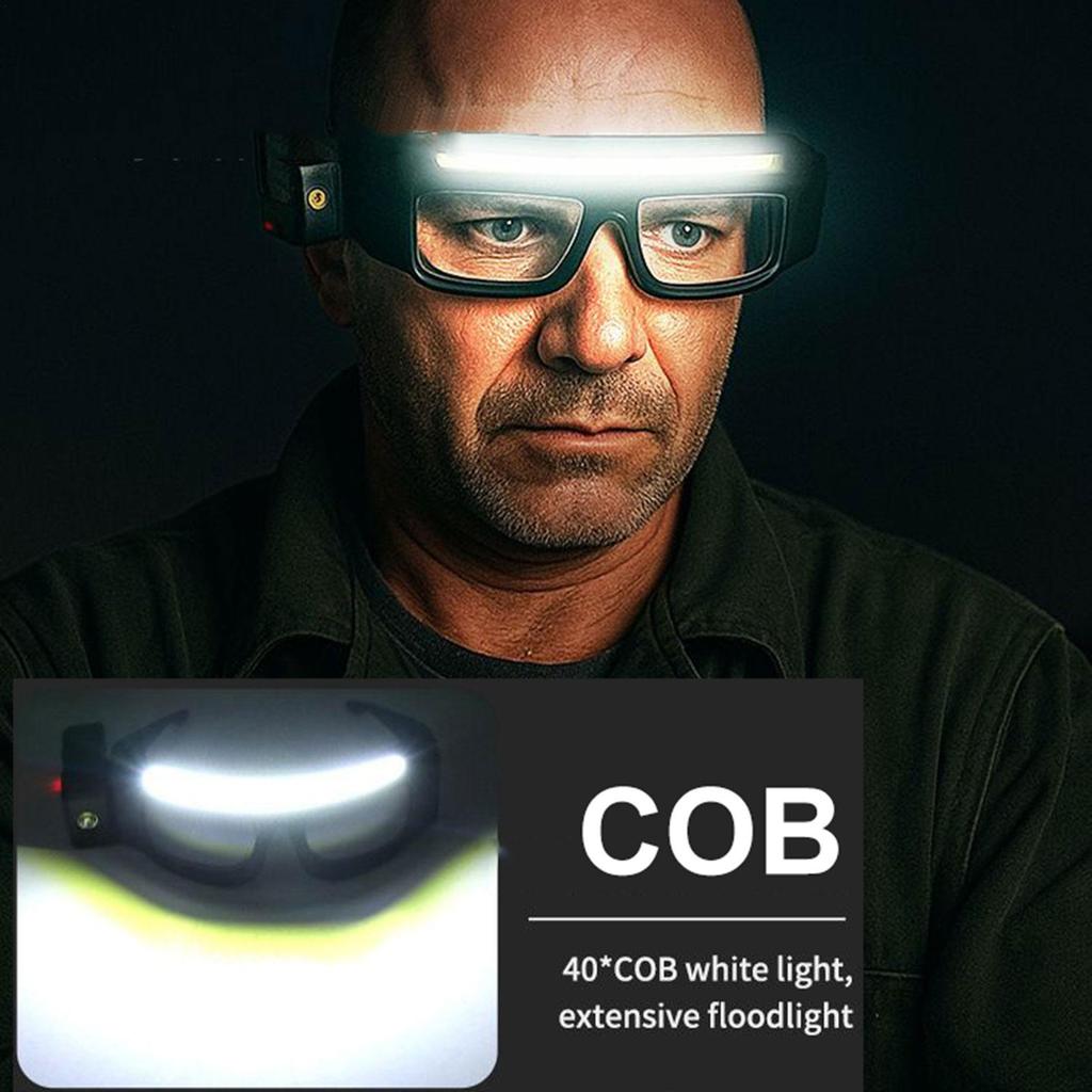 Headlamp Transparent Glasses Goggles WaveSensor Control LED Light Night Vision Glasses for Cycling Fishing Repair