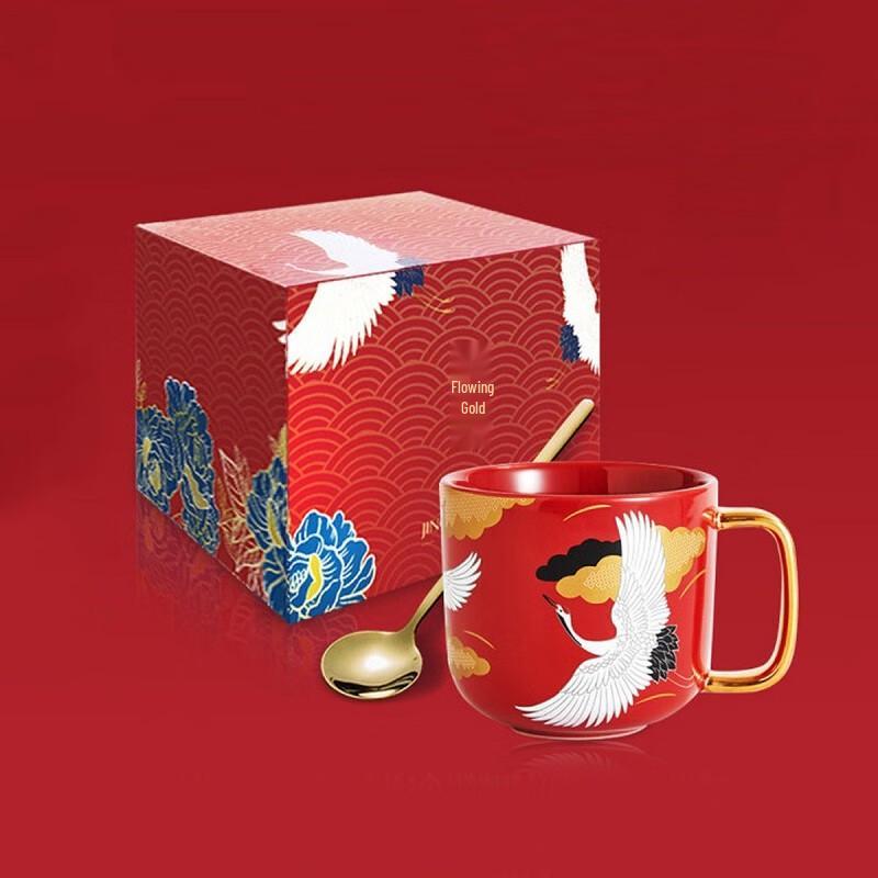

Gong He Jing Pin Neo-Chinese Style Red Ceramic Mug