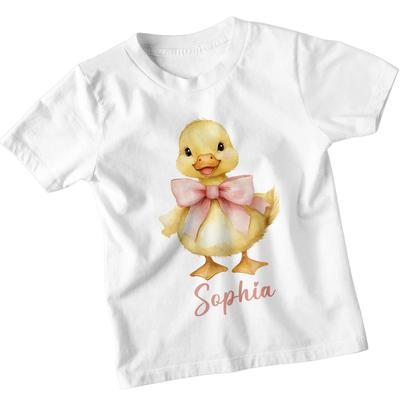 Personalised Duckling Kids T-Shirt Custom Sophia Name Girls Boys Tee