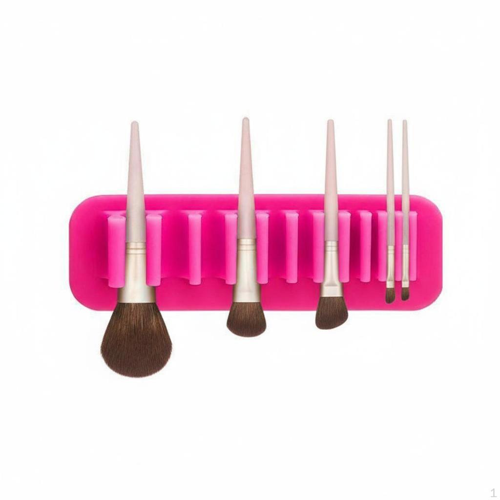 Makeup Brush Dehydrating Rack Easy To Clean Silicone Holder Portable Desktop Cosmetic