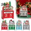 Durable Wooden Holiday Calendar Christmas Countdown Blocks Desktop Advent with Movable Handcrafted Wood Ornament Days Until Xmas for Home Office