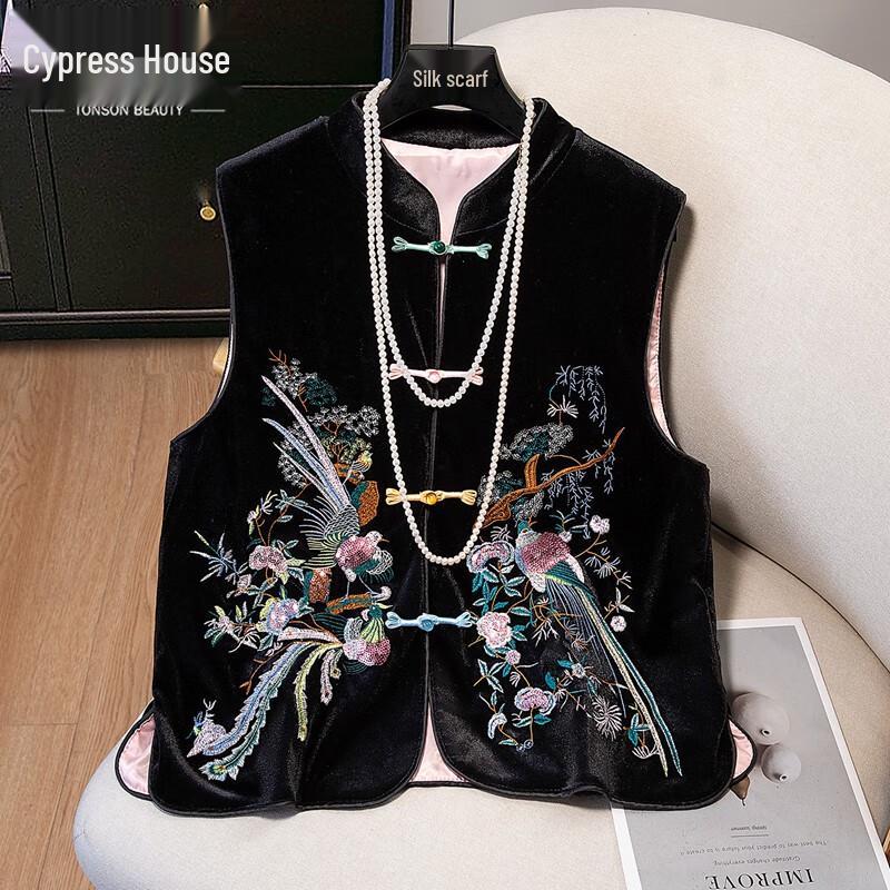 

Женский новый жилет на лягушачьих пуговицах в китайском стиле M