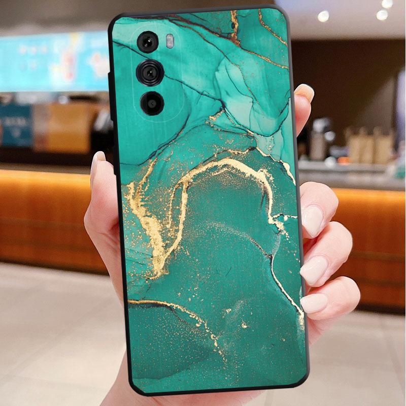Phone Case For Motorola Edge 50 40 Pro 60 50 40 30 Ultra Neo Fusion Moto G85 G72 G53 G54 G84 G13 G32 Blue Greem Marble
