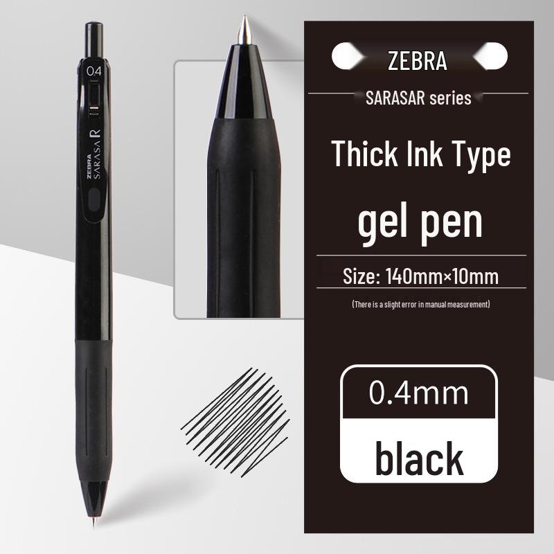Zebra Japan JJ29 Limited Edition Dark Ink Gel Pen, 0.5mm, Black Barrel & Ink Black Barrel Black Core