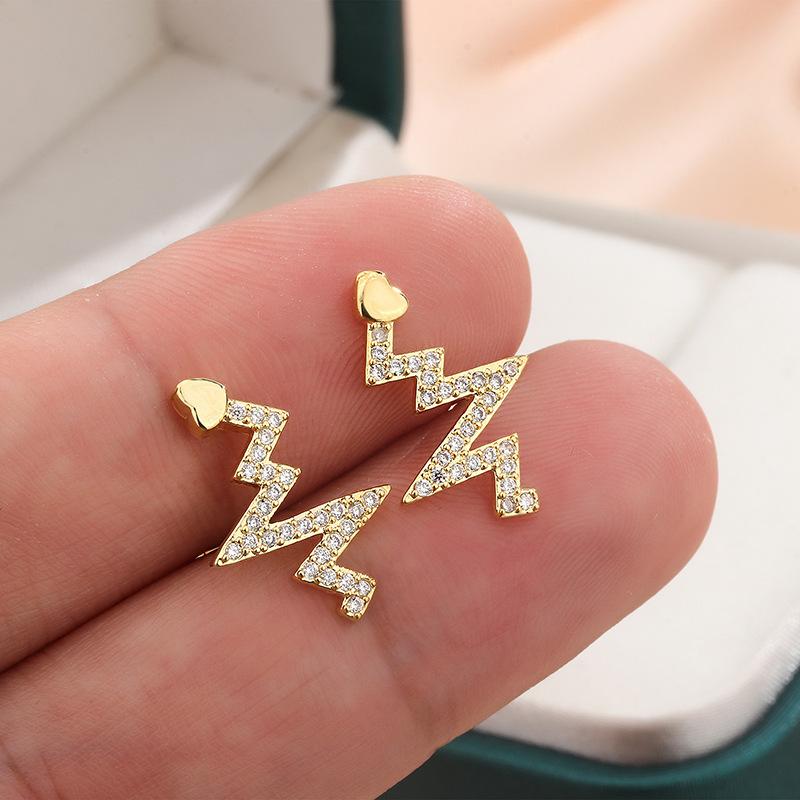 Heartbeat Feeling Earrings Women'S Stud Earrings 20 Trendy Temperament Small Earrings High-End Stud Earrings