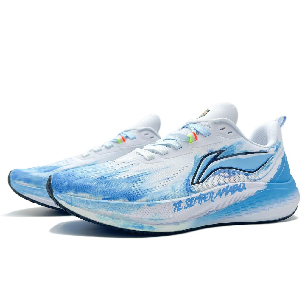 Li Ning Red Hare 7 Mesh Cushioning Slip Resistant Abrasion Resistant Low top Running Shoes Men's White Blue ARPU003-2(Team188-)