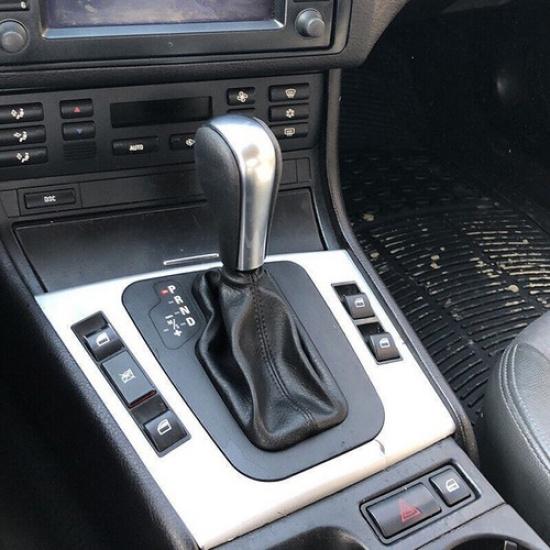 Leather Silver Automatic Gear Shift Knob Fits BMW E60 E46 E39 E36 3 5 7 Series