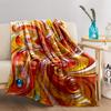 Abstract Swirl Pattern Blanket In Vibrant Red and Yellow Colors Blanket, Suitable for Use In the Bedroom, Living Room, On the Sofa