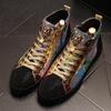 Fashion European Fashion Rhinestone Sequin Men's High Top New Network Red Shoes Korean Version Breathable High Top Board Shoes