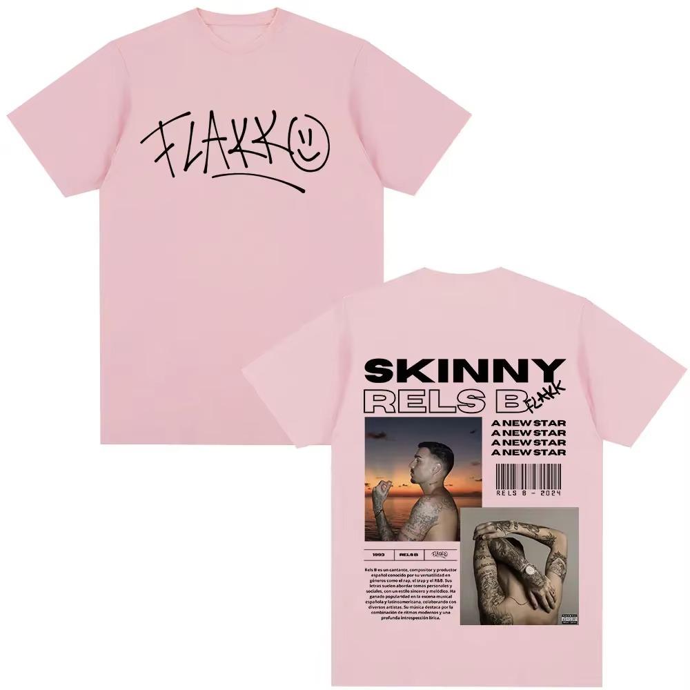 

Rapper RELS B Skinny Flakk A New Star Album Merch T-shirt Men Women Clothing Fashion Hip Hop T-shirts T Shirts Streetwear XXXXXL розовый