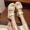 Thick-soled shit-stepping sandals women's 2025 summer new versatile Velcro outer wear non-slip Roman beach muffin shoes
