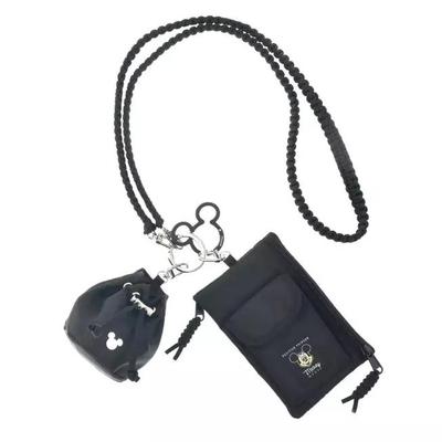 Disney Mickey Umhängetasche mit Karabiner Schwarzes Paracord Lässige Tasche Japan NEU