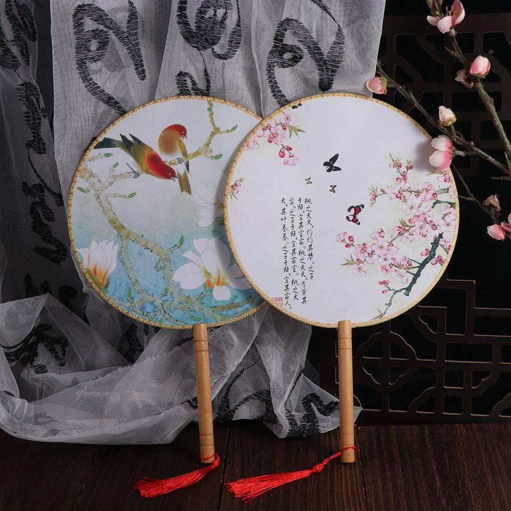 Handheld Silk Fan Floral Pattern Tuan Fan Hanfu Chinese Style Fan  Home Decor