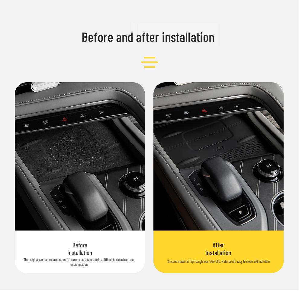 3W Non-slip Wireless Charging Silicone Pad for Zeekr 001/007/7X Center Console.