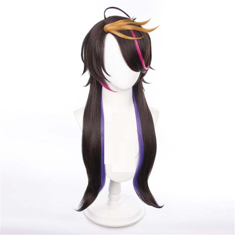 75CM Anime VTuber ShuYamino Highlights Cosplay Wig Synthetic Hair Halloween Costume Party Wigs For Women High Temperature Fiber