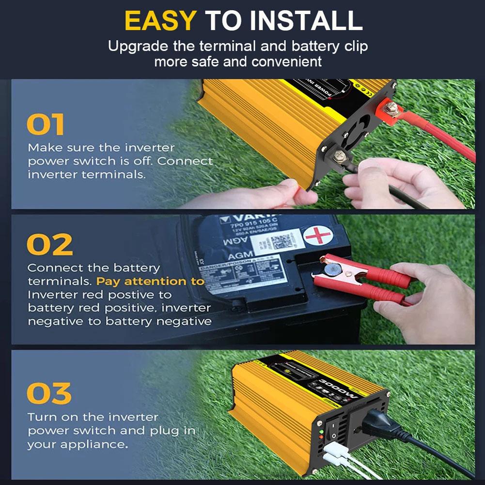 Auto Wechselrichter AC V Auto Wechselrichter DC V W Stromquelle