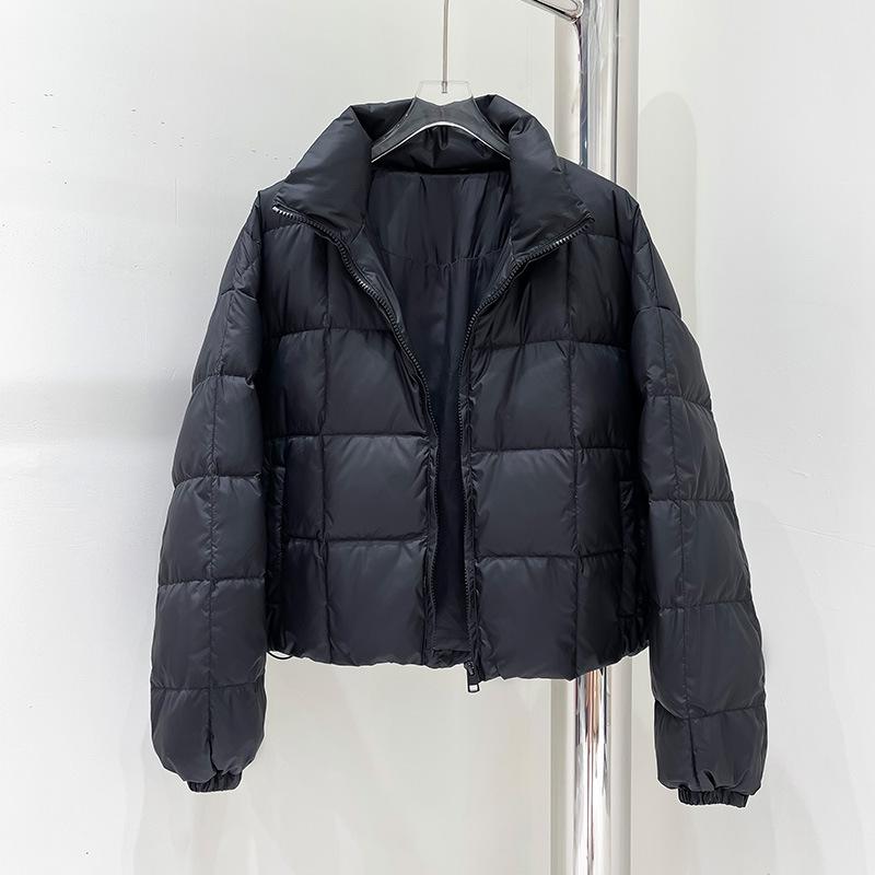 High-end short down jacket women's new white duck down casual large square bread jacket warm jacket