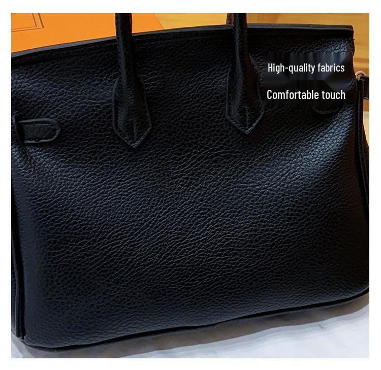 Lyxig handväska med litchi-korn: Stilfull, Mångsidig, Enaxlad & Crossbody Damväska