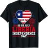 Liberia Independence Day 1847 Patriotic Heart Liberian Flag T-Shirt