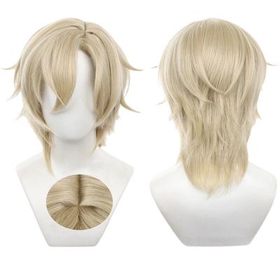 Aventurine Cosplay Wig 40cm Long Khaki Game Aventurine Wig Heat Resistant Synthetic Hair Role Play Wigs + Wig Cap