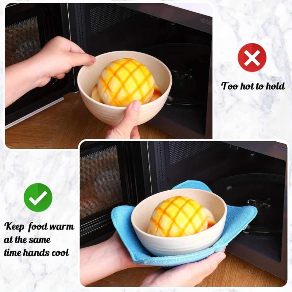 1-4PCS Microwave Bowl Cozy Quilted Heat Resistant Holder for Bowls Plates Soup Food Kitchen Insulated Protector