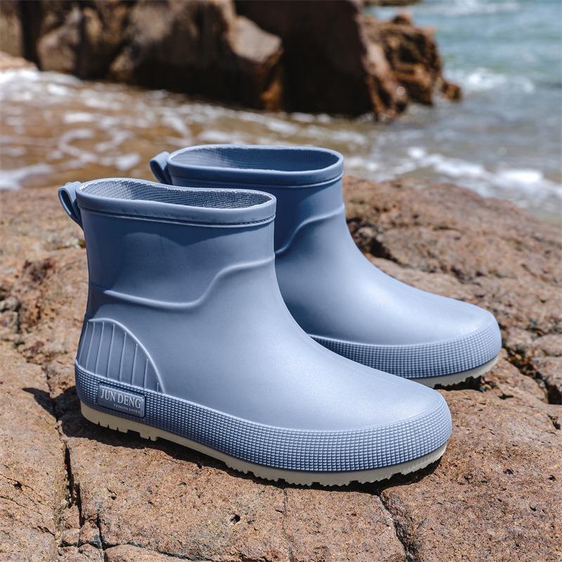 British Mountain Wading Rain Shoes Fashion Women's Rain Boots Thickened Waterproof Shoes Non-slip Flat Women's Water Shoes Thermal Cover Rubber Shoes