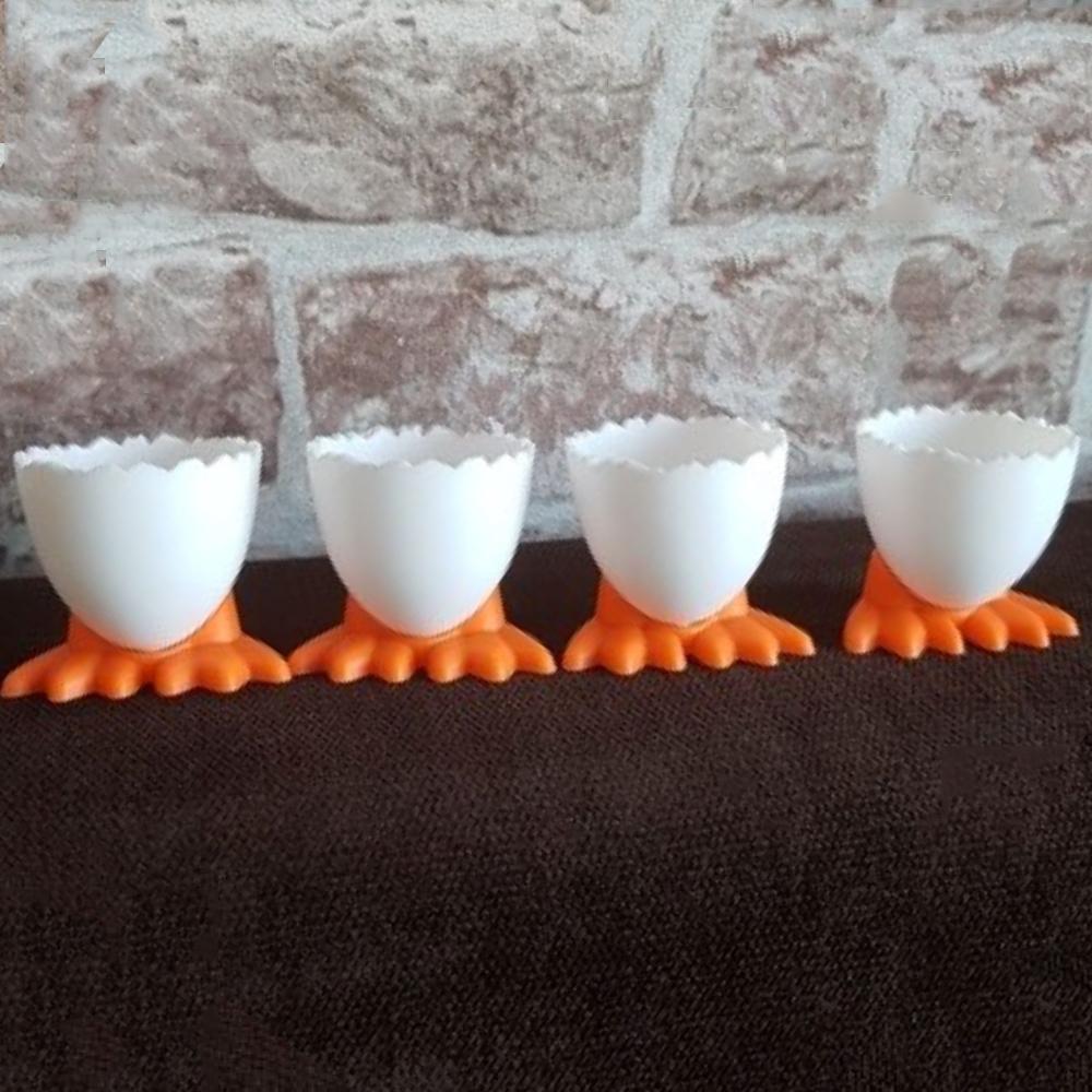 1/2/4Pcs Cute Creative Egg Cup Holder Plastic Eggs Holder with Feet Eggs Separator Boiled Eggs Container Kitchen Accessories
