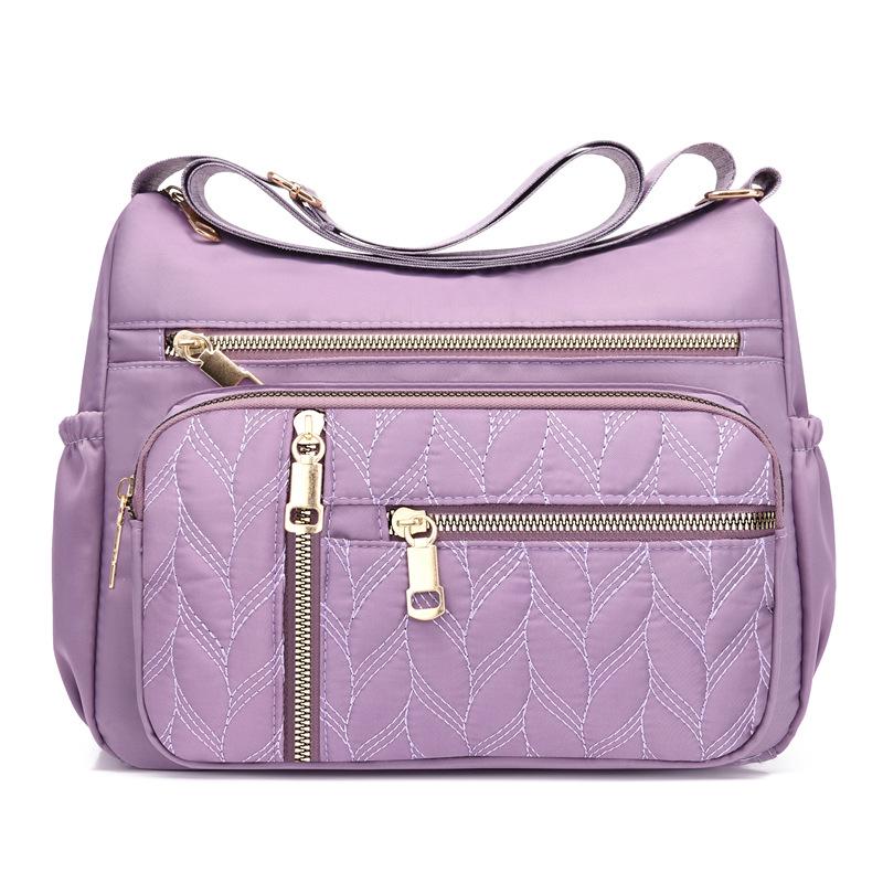 Damen Single Shoulder Crossbody Tasche - Große Kapazität Nylon Canvas mit Mehreren Fächern für Mütter