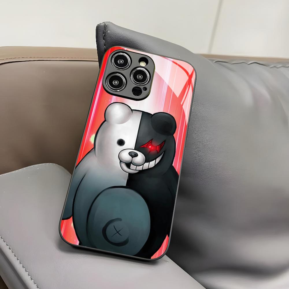 D-Danganronpa Monokuma Phone Case for Iphone 17 Air 16 15 14 12 11 13 Pro Max Mini X Xr Xs Puls Black Glass Cover