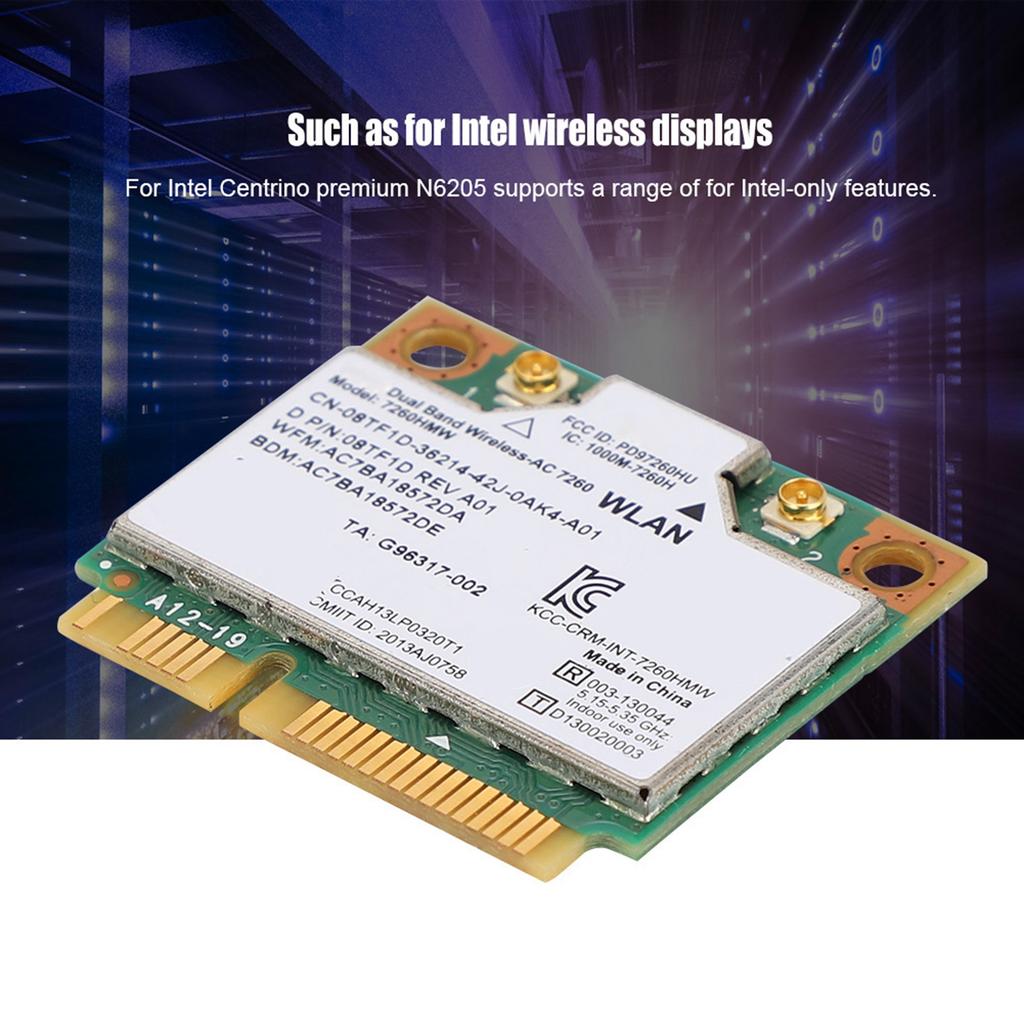 For Intel 7260HMW Universal Network Card Bluetooth4.0 Mini PCI E Interface NIC for Laptop