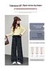 Girls' Plaid Wide-Leg Trousers with Lace Waist - Autumn 2026 Collection for Medium and Large Children.