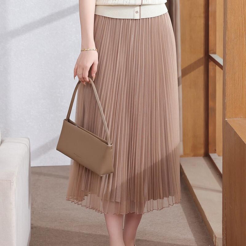 Women s Summer Elegant Pleated Midi Skirt XL