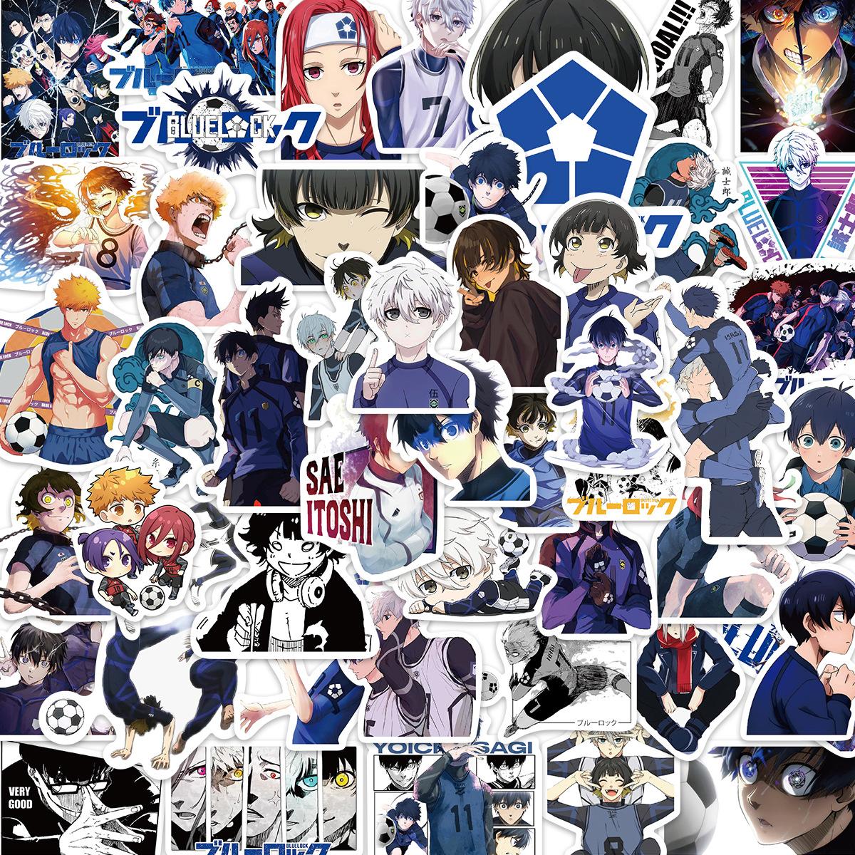 

50pcs BLUE LOCK Football Anime Stickers Waterproof Graffiti Phone Laptop Luggage Guitar Notebook Cartoon Stickers Kids Toy