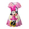 New Mickey Minnie Christmas 2D Printed Short Sleeve Dress Fashion Girls Princess Dress