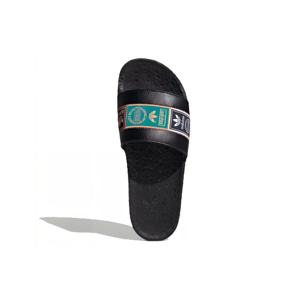 Adidas Originals Adilette Series Comfortable Breathable Rubber Sole Stitched Non-Slip Slide Sandals Unisex Sandals Black FX7478