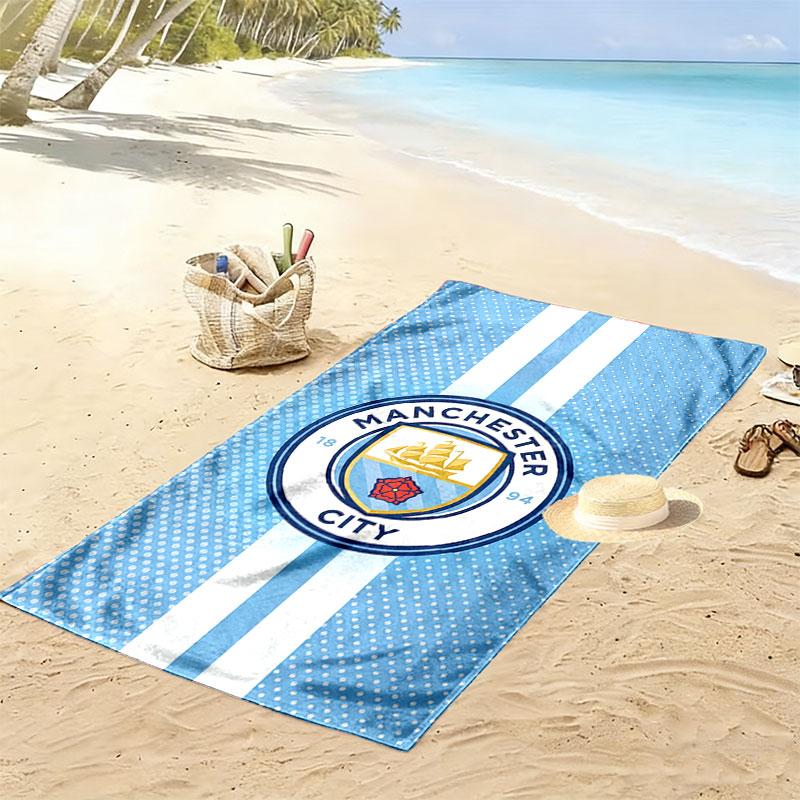 MCFC logo Print Beach Towel, Large Soft Quick Dry Towel for Beach Camping Swimming