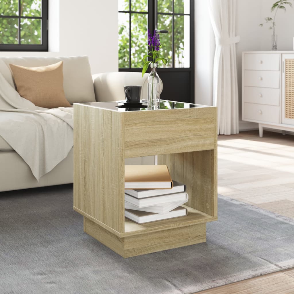 Infinity LED Coffee Table in Sonoma Oak 40 x 40 x 50 cm